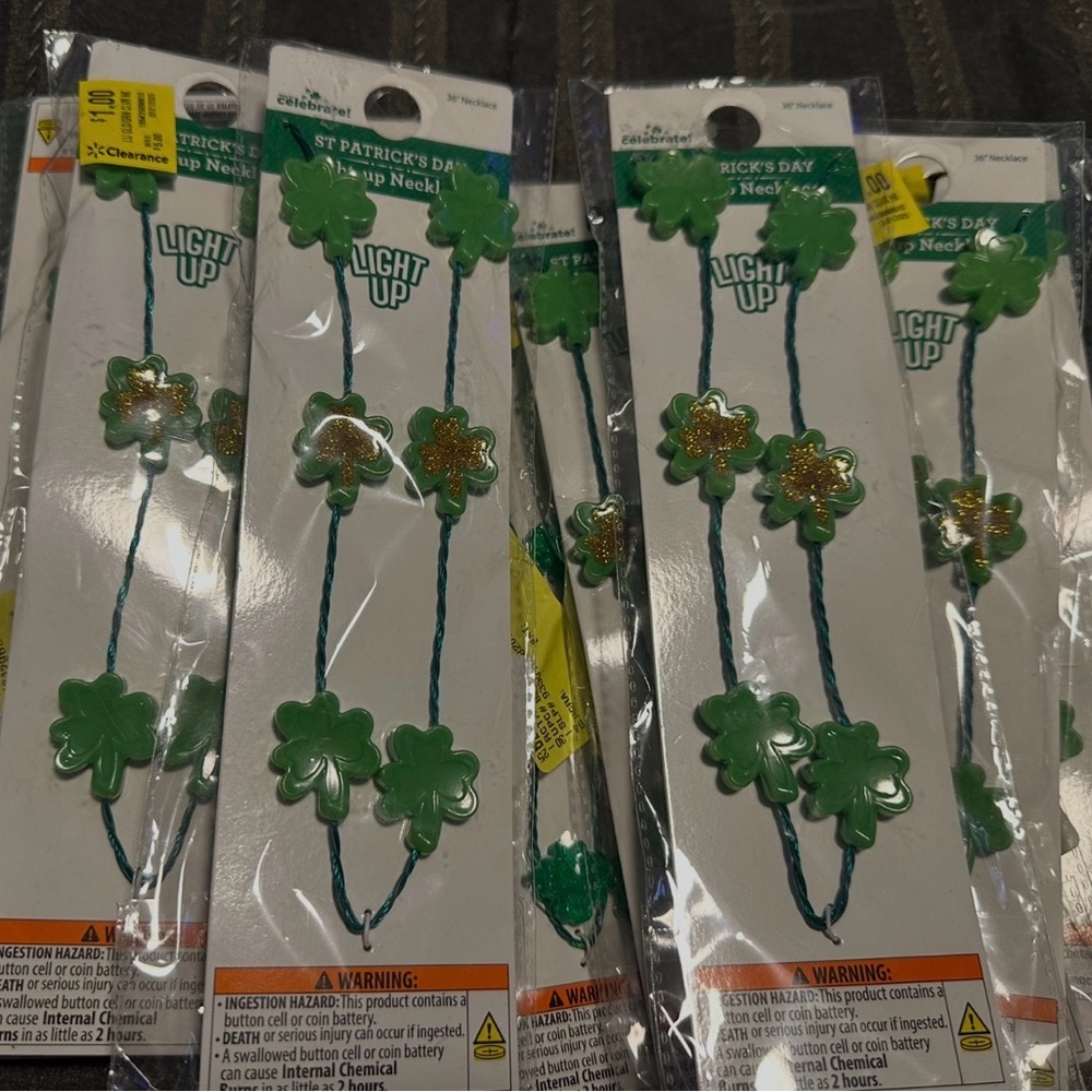 St. Patrick's Day Light-Up Shamrock Necklaces
